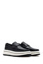 Men's Black Thick Sole Genuine Leather Shoes, Casual Shoes, Daily Shoes 25Sfd650118 - 3