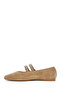 Women's Mink Double Buckle Suede Leather Ballerinas 26Pfd270010 - 3