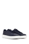 Men's Navy Blue Lace-Up Thick Sole Sports Shoes, Leather Sneaker 26Sfd612718 - 2