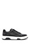 Men's Black Lace-Up Thick Sole Genuine Leather Sneaker, Winter Sports Shoes 25Wfd6885Ft