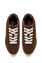 Women's Brown Lace-Up Thick Sole Sneakers, Suede Sneaker 25AFD431310 - 5