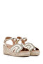 Women's Cream Ankle Buckle Wedge Heeled Espadrille Sandals 26Sfe401014 - 2