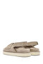 Women's Beige Strappy Suede Genuine Leather Sandals 25Sfd405410 - 5