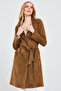Sardinia Women's Camel Suede Leather Trench Coat 24Sgd518010