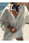 White Blue Patterned Scarf Bandana Women's Clothing Accessory