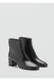 Block heel leather short boots