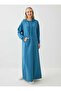 Kangaroo Pocket Hooded Hijab Dress - Petrol - - 4