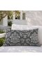 Damask Floral Print Lumbar Pillow With Zipper Closure 240 Gsm - 30x50 Cm - Grey