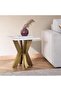 Faroe End Table Marble - White & Antique Brass