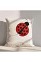 Ladybug Embroidered Filled Cushion 40x40cm - Red