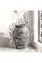 Rooney Cement Ribbed Textured Crea Vase 29.5x29.5x40cm - Grey