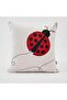 Ladybug Embroidered Filled Cushion 40x40cm - Red - 4