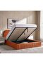 Nadia Queen Bed 160x200 With Hydraulic Storage- Orange - 2