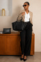 Original Luxury Soft Leather Stylish Hand and Shoulder Bag with Double Strap and Puppy Makeup Bag - 7