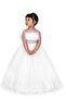 White Belt Detailed Girl's Party Dress - 3