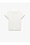 Slim Fit Cotton U-Neck Short Sleeve Pearl Embroidered Rhinestone T-Shirt - 4