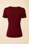Women's T-Shirt Short Sleeve Asymmetrical Collar Gold Buckle Detailed Gathered Stylish Cotton Blouse - 3