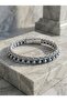 Men's Bracelet Steel Chain Blue Hematite Premium Gift Tag 01828 - 3
