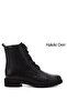 Women's Black Zippered Rubber Sole Genuine Leather Boots