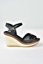 Black Wedge Heeled Women's Shoes M674040409 - 7