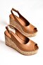 S996063509 Tan Wedge Heeled Women's Shoes - 4