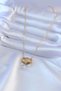 316L Steel Gold Color Lotus Model Zircon Stone Women's Necklace - 2
