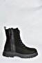 Black Genuine Leather Nubuck Daily Women's Boots N555102801 - 5
