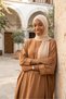 Wrapped Takmatik Beige Ready-To-Wear Turban Hijab Medical Grade Suitable for Medical Use Prayer Cover - 8