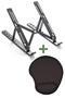 Metal Stand Adjustable Black Color Laptop Stand Tablet Holder with Wrist Support Mousen Pad