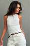 White Stone Detailed Ribbed Women's Tank Top Mg2877 - 5