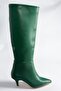 Green Low Heeled Women's Boots J749205309 - 5