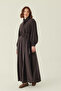 Tie Detailed Dress Bitter Brown - 3