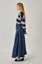 Pile Detailed Denim Skirt Light Blue - 6