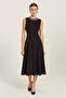 Black Mini Dress with Stone Embellishments on the Collar