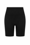 Women's Seamless Push up Sports Shorts with Gathering High Waist - Black - 6