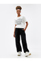 Crew Neck T-Shirt Short Sleeve Slogan Embroidered Cotton