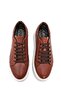 Thick Eva Sole, Laced, Embossed Detailed Tan Leather Sneaker Shoes 2511 - 5