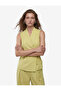 X Melis Ağazat - Linen Blend Draped Tie Detail Sleeveless Double-Breasted Blouse