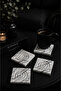 4 Pieces Marble Patterned Concrete Coasters Decorative Drop Patterned - 2