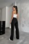 Ballet Women's Extra High Black Loose Jeans Palazzo Trousers - 3