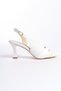 Klein Premium Women's White Patent Leather Detailed Heeled Sandals - 3