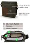 Genuine Leather 4035 Teos Water Resistant Khaki Green Postman Shoulder Waxed Canvas Laptop School Briefcase - 4