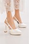 Women's Platform Heeled Bridal Shoes Stylish Bridal Wedding Shoes 12 cm Heel Length New Season - 7