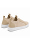 Beige Knitwear Men's Sports Shoes - Breathable, Anti-Sweat, Lace-Up, Comfortable Daily Sneaker Kb 112 - 6