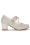 Aisha Sand Silvery Daily Girl's 4 cm Heeled Evening Dress Shoes - 4