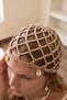 Women's Handcrafted Knitted Beanie Hat Marina Shell Khaki – Bohemian Summer Accessory with Sea Shells - 3