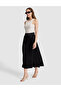 Black A-Line Satin Woven Skirt 50318241-Vr046 - 3