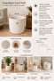Jute Wicker Multi-Purpose Decorative Organizer Flower Pot Basket Garden Organizer Basket Width 25 Length 25 cm - 6