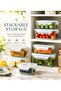 Glass Food Storage Container 980ml, Rectangular Airtight Storage Container BPA Free Microwave Safe MCRT-098 - 7