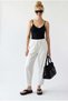 4307 Women's Elastic Waist Carrot Leg Shalwar Trousers White - 2